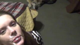 Busty Babe Took A Huge Cum Facial And Keep Sucking BBC Video