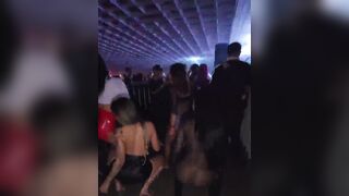 Slutty Asian Wearing a Seethrough Dress Twerking Her Big Booty In a Night Party Video