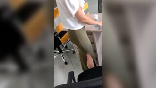 Horny Guy Secretly Records His Co-worker's Tight Booty Leaked VIdeo