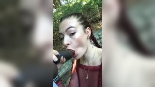 Horny Babe Wearing a Seethrough Dress Loves Sucking BBC in Outdoor Video