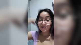 Anaotani Sexy Asian In Glasses Shows Off Her Boobs On Live Cam Video