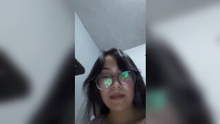 Anaotani Sexy Asian In Glasses Shows Off Her Boobs On Live Cam Video