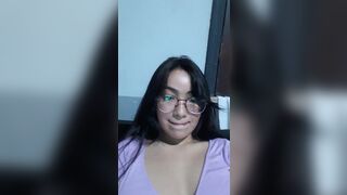 Anaotani Sexy Asian In Glasses Shows Off Her Boobs On Live Cam Video