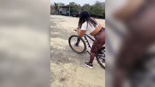 SteffyQuiroz2 Sexy Babe Showing Off Her Tits And Tight Big Ass While Riding a Bicycle Video