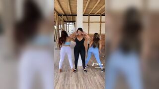 SteffyQuiroz2 Busty Babe Flashing Her Big Tits With Her Friends While Dancing Tiktok Video