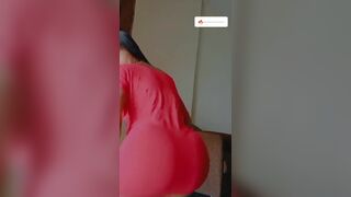 Horny Asian Wife Bouncing Her Big Booty Cheek While Dancing