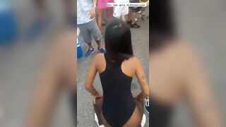 llaarix Slutty Teen Shaking Her Booty On The Road Video