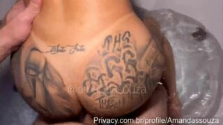 Amandassouza Sexy Tattooed Babe Gets Fucked Hard In the Bathtub Video