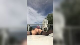 Amber Ford Big Tit Babe Working Out in Outdoor Video