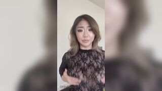 Jane Parrk Asian Trying Out Sexy Seethrough Black Dress Onlyfans Video