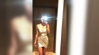 Asian Hottie In a Sexy Dress Showing Herself In The Mirror Onlyfans Leaked Video