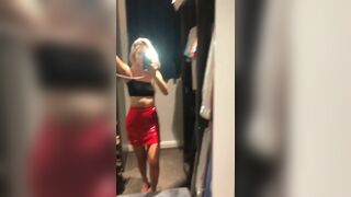 Hot Asian Babe in a Sexy Dress Showing Off Her Self in Mirror Leaked Video