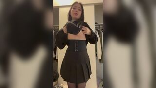 Gorgeous Pretty Asian Slut Show Off Her Awesome Big Tits With Stripteasing Cam Video