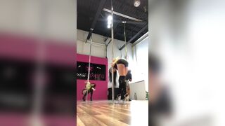 Sexy Asian Babe Pole Dancing With Her Friends Vdeo