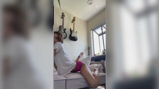 Horny Slim Asian Slut Revealing Her Awesome Booty Cheeks And Curvy Tits With Stripteasing