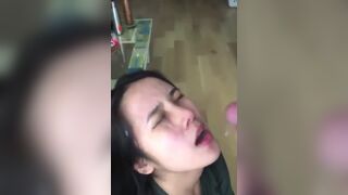 Gorgeous Horny Asian Wife Let Her Man Cum On Her Face Leaked Cam Video