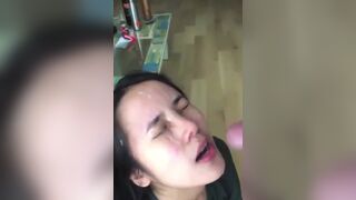 Gorgeous Horny Asian Wife Let Her Man Cum On Her Face Leaked Cam Video