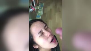 Gorgeous Horny Asian Wife Let Her Man Cum On Her Face Leaked Cam Video