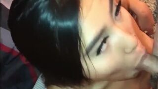 Pretty Horny Asian Babe Sucking Big Cock And Let Him Cum In Her Mouth