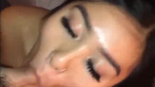 Pretty Horny Asian Babe Sucking Big Cock And Let Him Cum In Her Mouth