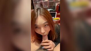 Horny Brunette Babe Suck A Big Cock Hard At A Hotel Room