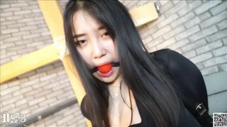 Cuffed Asian Chick Getting Vibrated By A Guy Video