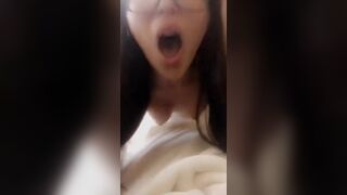 Asian Nerd Getting Fucked Hard As Her Glasses Drops On the Bed Video