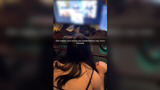 Asian Girl Fucked While On a Online Presentation Video