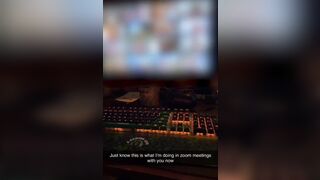 Asian Wife Doing Blowjob While He Works Video