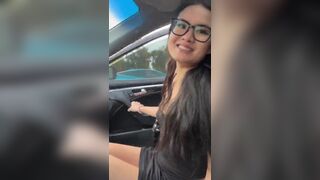 Pretty Asian Taking Off Panties On Car Video