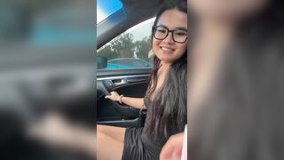Pretty Asian Taking Off Panties On Car Video