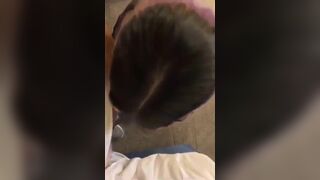 Thick Asian Sucking hard her Man's Cock Video