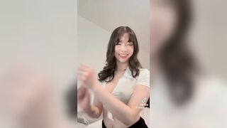 Violetkiriko Asian Beauty Dancing While Showing hard Nipples Tiktok Video