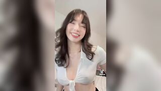 Violetkiriko Asian Beauty Dancing While Showing hard Nipples Tiktok Video