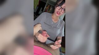Busty Asian Girlfriend Blowjob On a Fat Hairy Cock Video