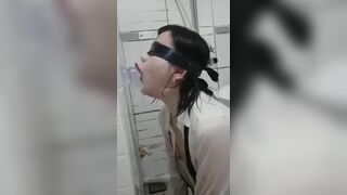 Blindfolded Asian Dildo Deepthroat Cam Video