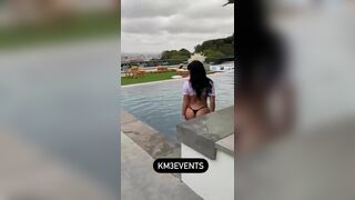 Asian Big Booty In Underwear On Pool Video