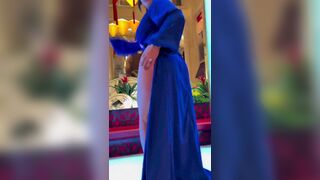 Hot Busty Asian Showing Herself on Pretty Dress Video