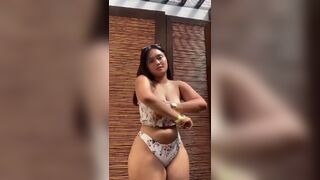 Pretty Chubby Asian Dancing In Underwear Video
