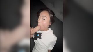Moaning Asian Babe Sucks Big Dick ON Couch