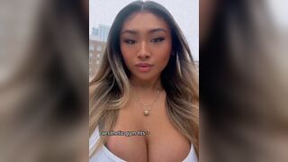 Pretty Asian Shows Her Big Boobs Without Taking Out In Public Video