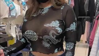 Big Boobs Milf Wearing Seethrough Doing Shopping Leaked Video
