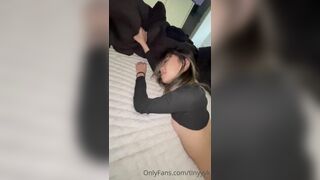 Tinyyyk 5ft Curly Haired Goddess Getting Pussy Fucked Hard Laying On Bed Onlyfans Leaked Video