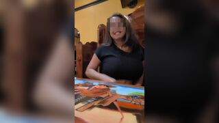 Naughty Milf Flashing Tits In A Public Cafe Video