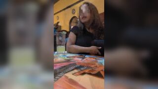 Naughty Milf Flashing Tits In A Public Cafe Video