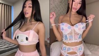 Asian Lusty Tiktok Chick Teasing Big Boobs And Rubbing Pussy Video