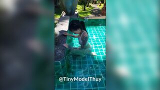 Tinymodelthuy Soaking Wet In Pool See Through Nipples Onlyfans Leaked Video