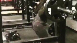 Busty Gym Girl Squatting In The Gym Wearing Tight Jean Video
