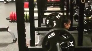 Busty Gym Girl Squatting In The Gym Wearing Tight Jean Video