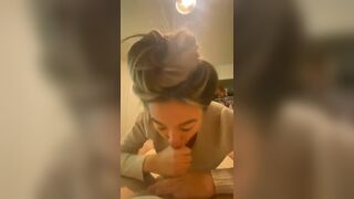 Asian Cum Slut Milking Her Boyfriend's Cock In Her Mouth Video